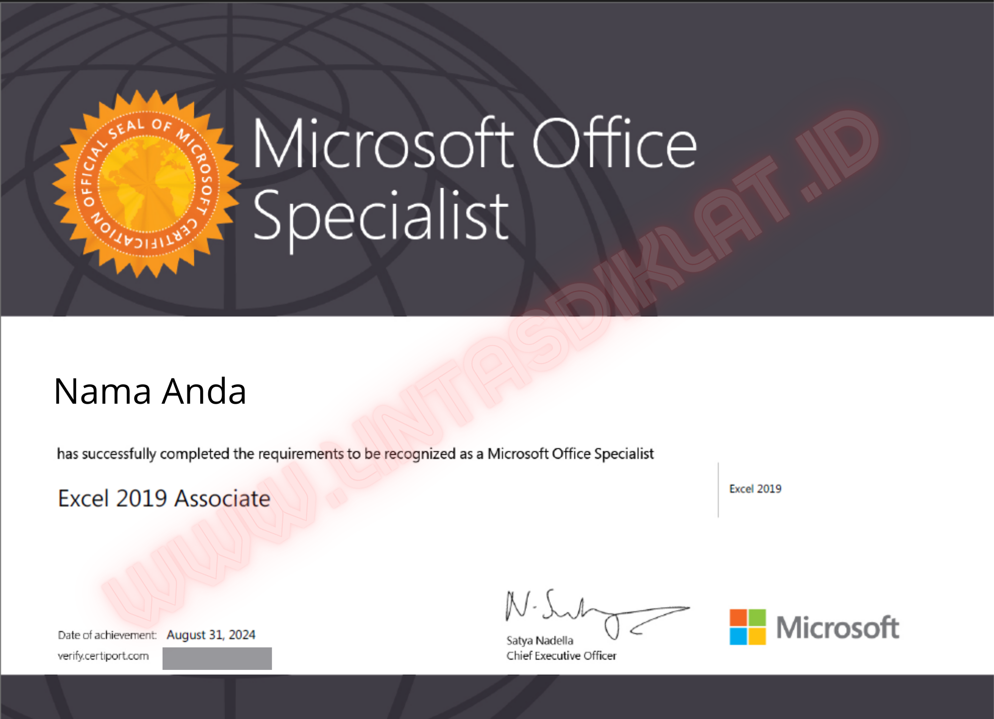 Sertifikat Microsoft Office Specialist